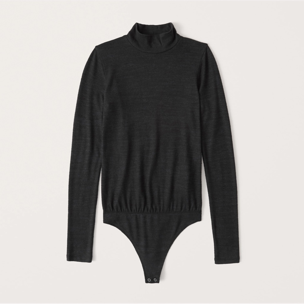 Abercrombie & Fitch Cozy Turtleneck Bodysuit in Black; size XS